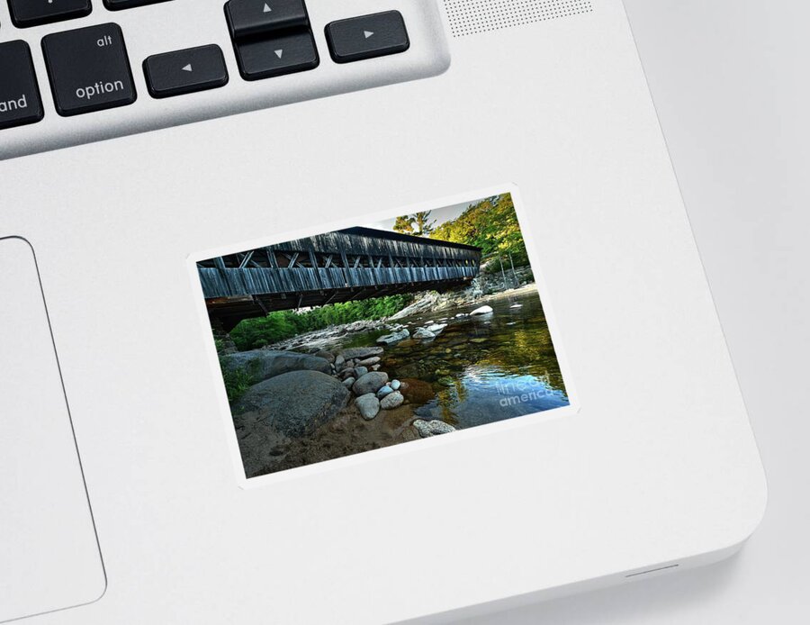 Albany Covered Bridge Sticker featuring the photograph Bridge Over the Swift River by Steve Brown