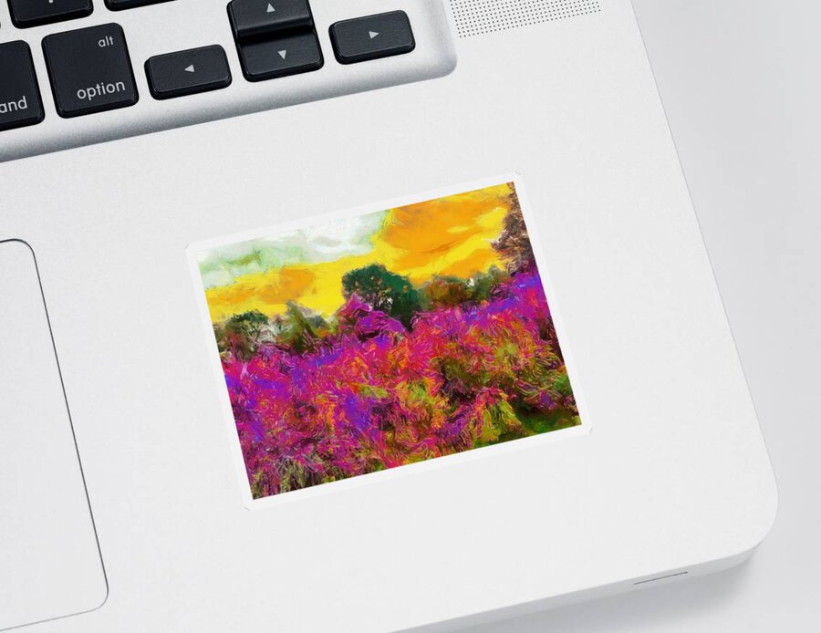 Meadow Sticker featuring the mixed media Brilliant Meadow by Christopher Reed