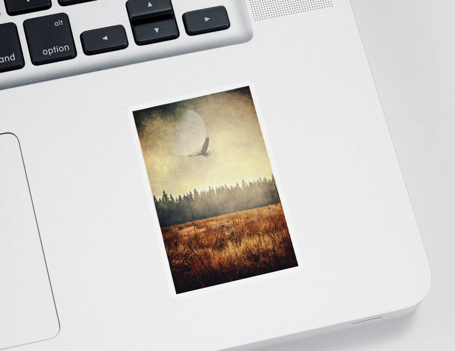 Land Sticker featuring the photograph Bringing back the moon by Yasmina Baggili
