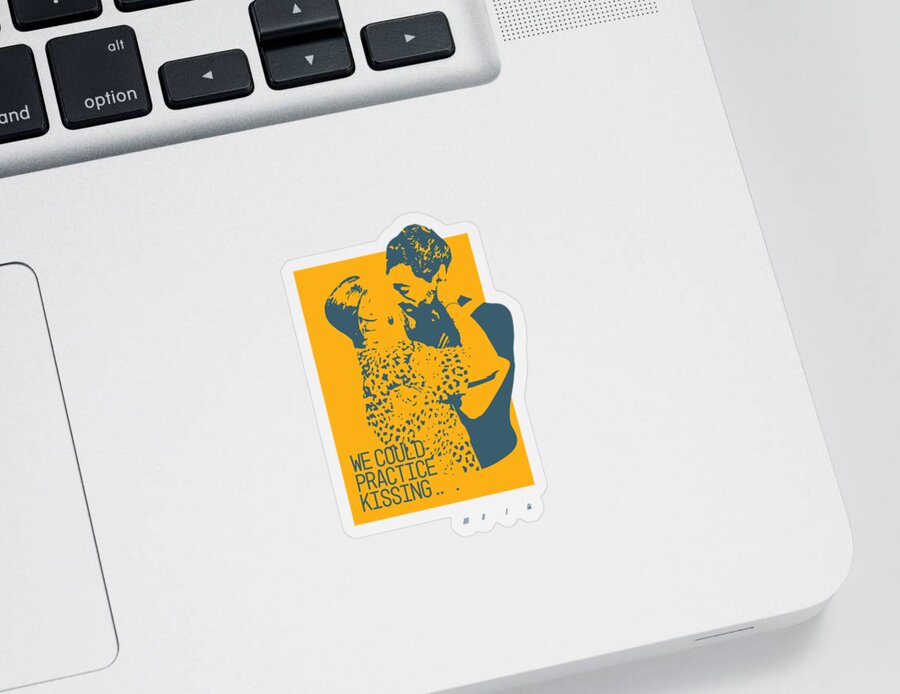Morgan Jay Sticker featuring the digital art Broo, Kissing, Rectangle by Morgan Jay