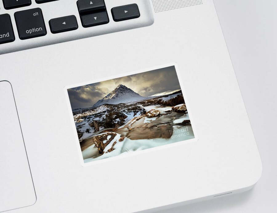 Buachaille Etive Mor Sticker featuring the photograph Buachaille Etive Mor storm, Scottish Highlands by Neale And Judith Clark