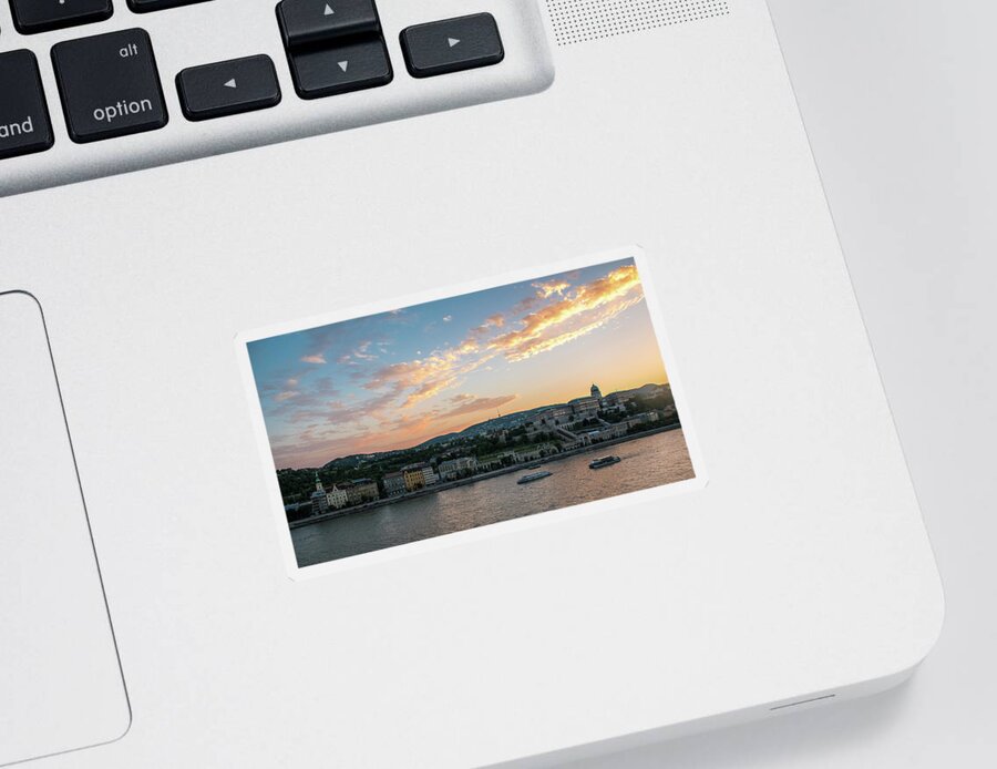 Budapest Sticker featuring the photograph Budapest Sunset over the Danube by Matthew DeGrushe