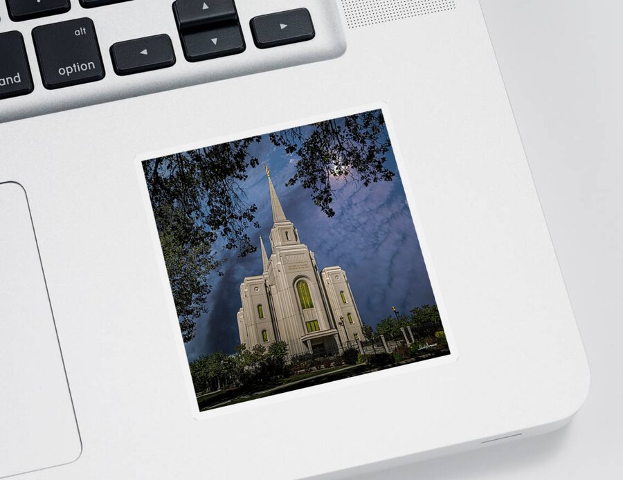 Brigham City Temple Sticker featuring the photograph Built On Faith by David Simpson