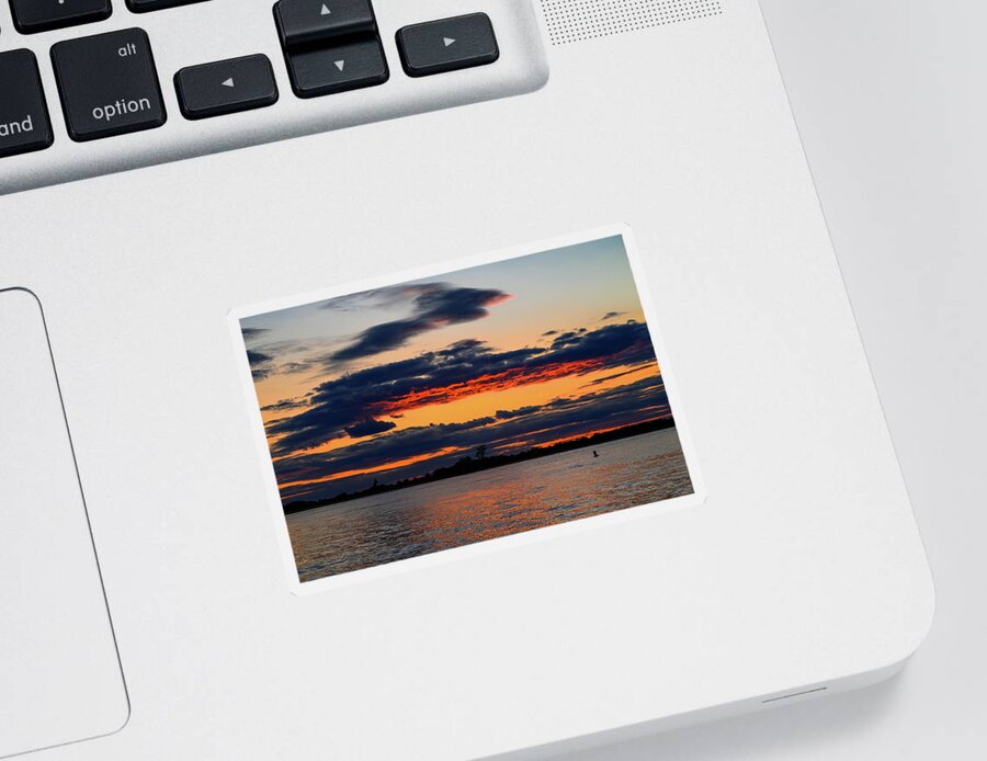 Sunset Sticker featuring the photograph Burning Sunset by Steven Nelson