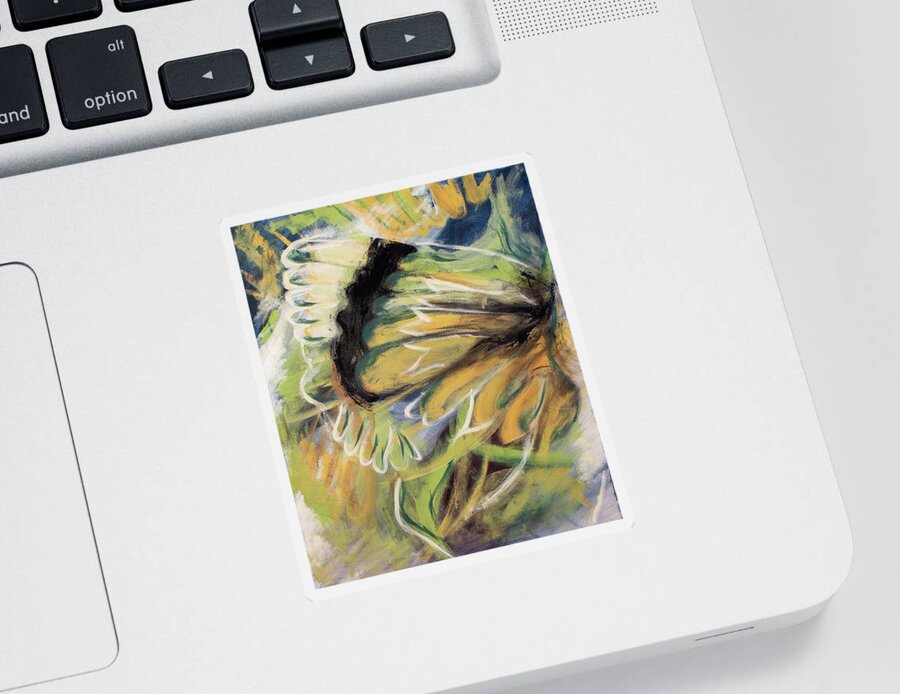 Butterfly Sticker featuring the painting Butterfly Abstract by Pamela Schwartz