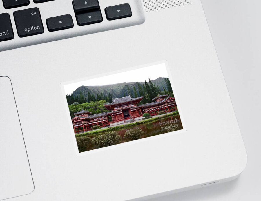 Bydodo-in Temple Sticker featuring the photograph Byodo-In Temple Oahu by Debra Banks