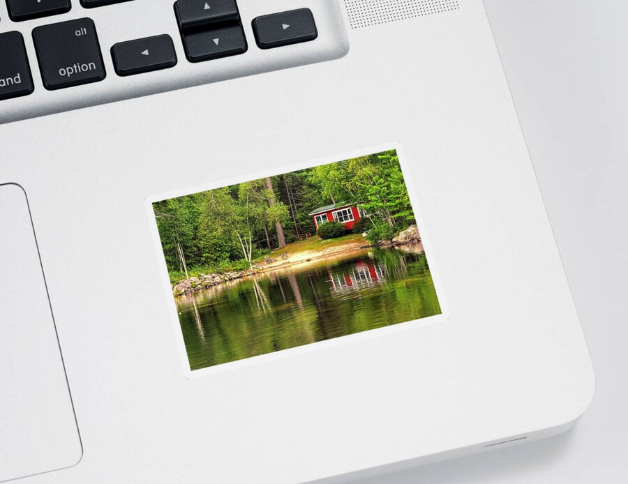 Cabin Sticker featuring the photograph Cabin in the woods by Monika Salvan