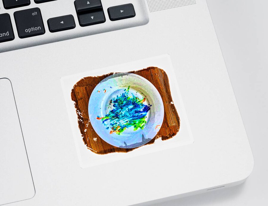 Art Sticker featuring the digital art Cake Plate PhotoArt by Russel Considine