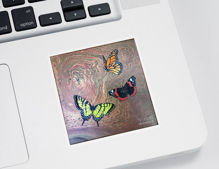 Butterflies Sticker featuring the painting California Butterflies by Lucy Arnold