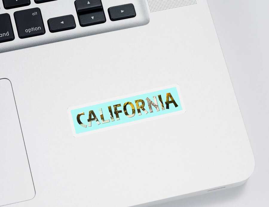 California Sticker featuring the digital art California Word Art by Marilyn Hunt