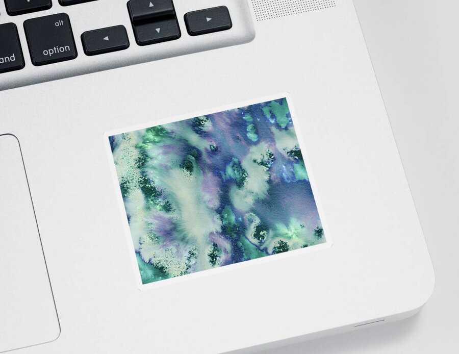 Abstract Watercolor Sticker featuring the painting Calm Cool Soft Abstract Splash Of Blue Watercolor by Irina Sztukowski