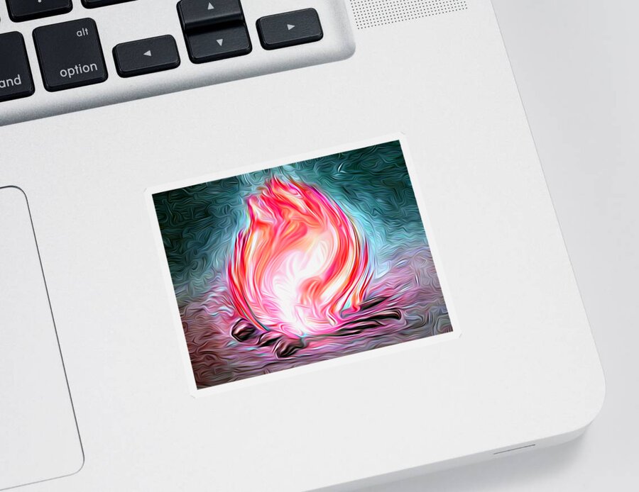The Entranceway Sticker featuring the digital art Campfire Ball by Ronald Mills