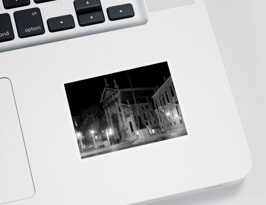 Monochromatic Sticker featuring the photograph Campo San Stefano by Eyes Of CC