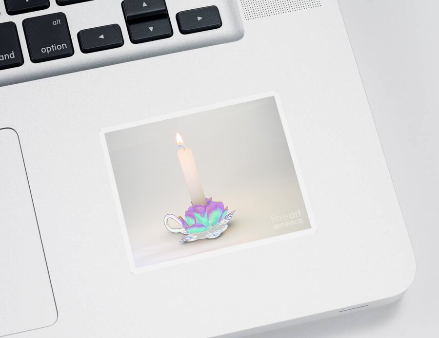 Candle Sticker featuring the photograph Candle in Holder by Kae Cheatham