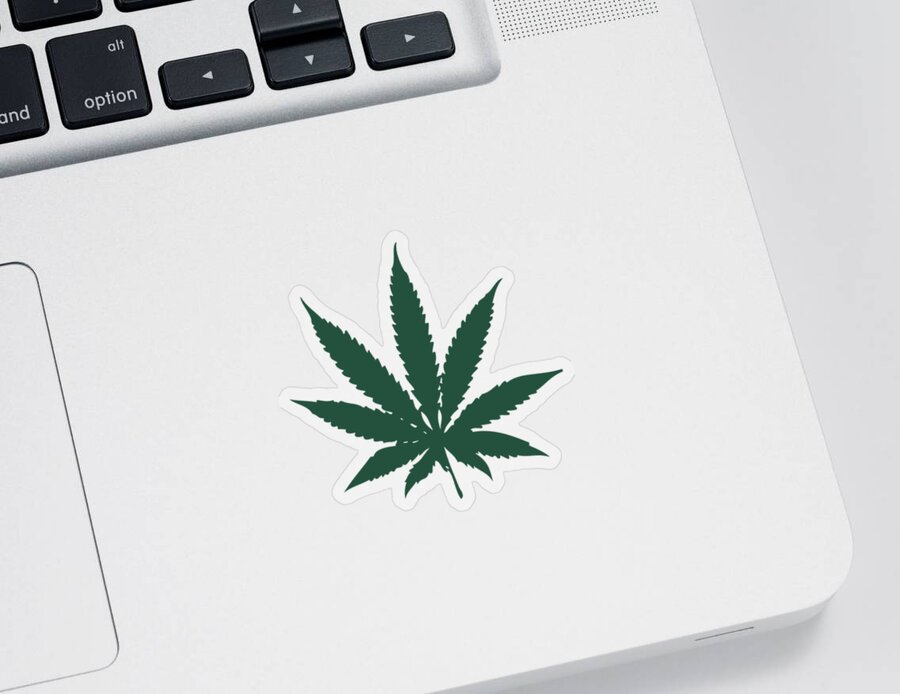 Funny Sticker featuring the digital art Cannabis Weed Marijuana Leaf by Flippin Sweet Gear