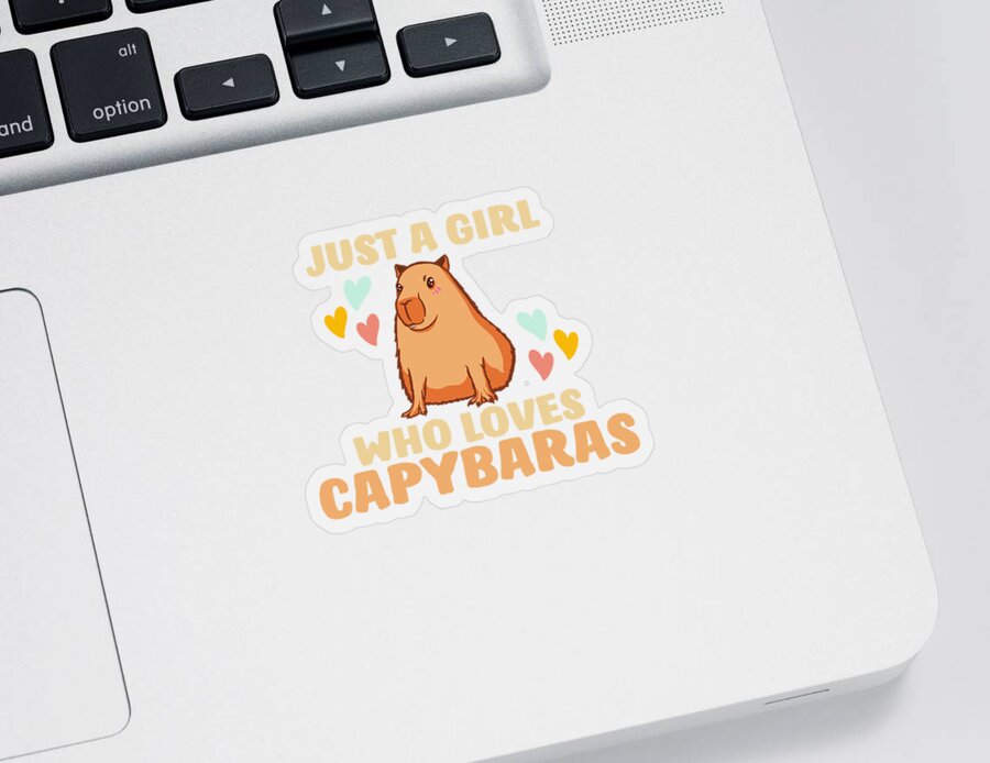 Capybara Sticker featuring the digital art Capybara by Mercoat UG Haftungsbeschraenkt