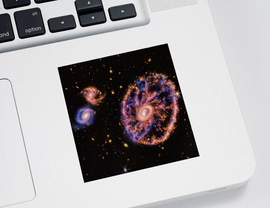 Deep Space Sticker featuring the photograph Cartwheel Galaxy by Dale Kauzlaric