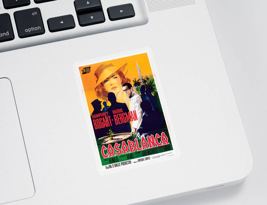 Synopsis Sticker featuring the mixed media ''Casablanca'', 1942 - art by Silvano Campeggi by Movie World Posters