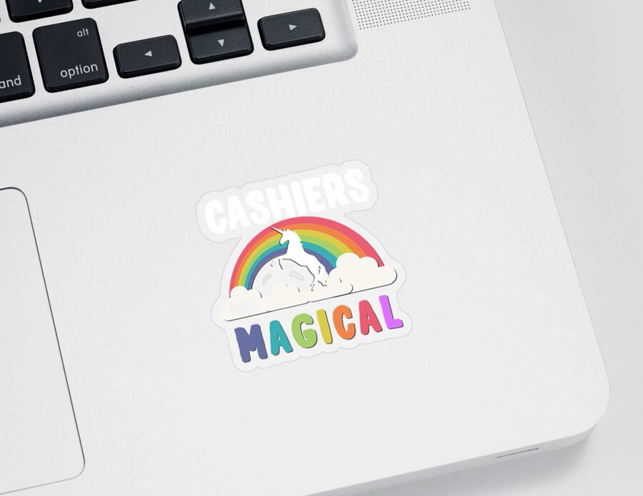 Funny Sticker featuring the digital art Cashiers Are Magical by Flippin Sweet Gear