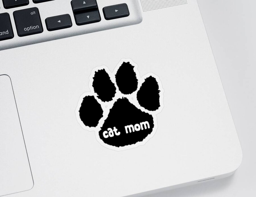 Cat Sticker featuring the digital art Cat Mom by Denise Morgan