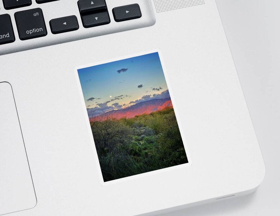 Sunset Sticker featuring the photograph Catalina Mountains Sunset by Jerry Abbott