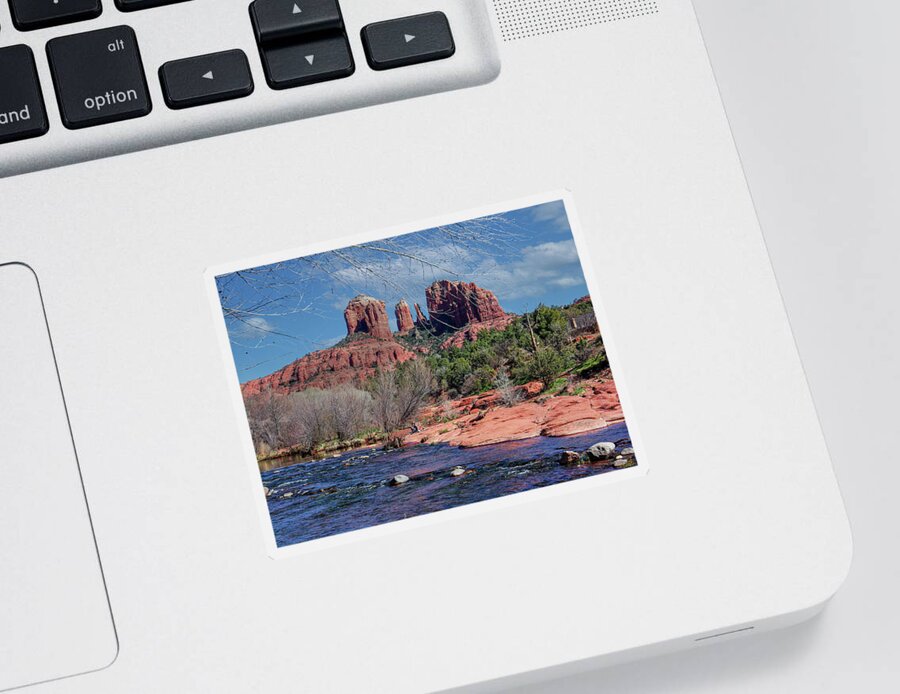 Sedona Sticker featuring the photograph Cathedral Rock in Winter by Al Judge