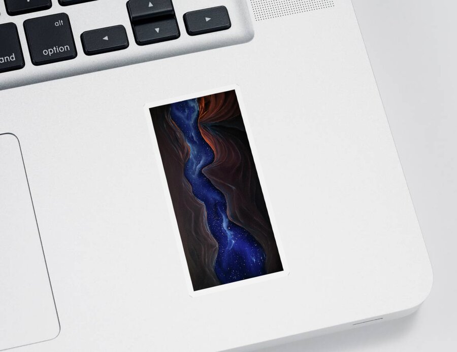 Slot Canyon Sticker featuring the painting Celestial River by Neslihan Ergul Colley