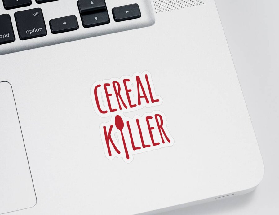 Funny Sticker featuring the digital art Cereal Killer by Flippin Sweet Gear