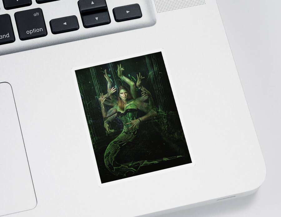 Mythology Sticker featuring the digital art Ceto by Brad Barton