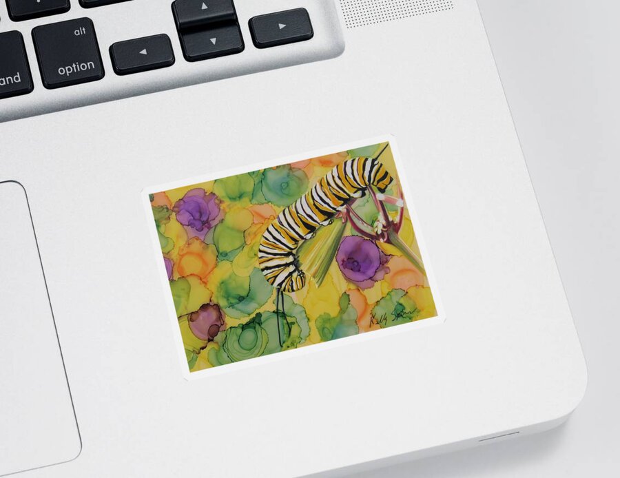 Caterpillar Sticker featuring the drawing Change from Above by Kelly Speros