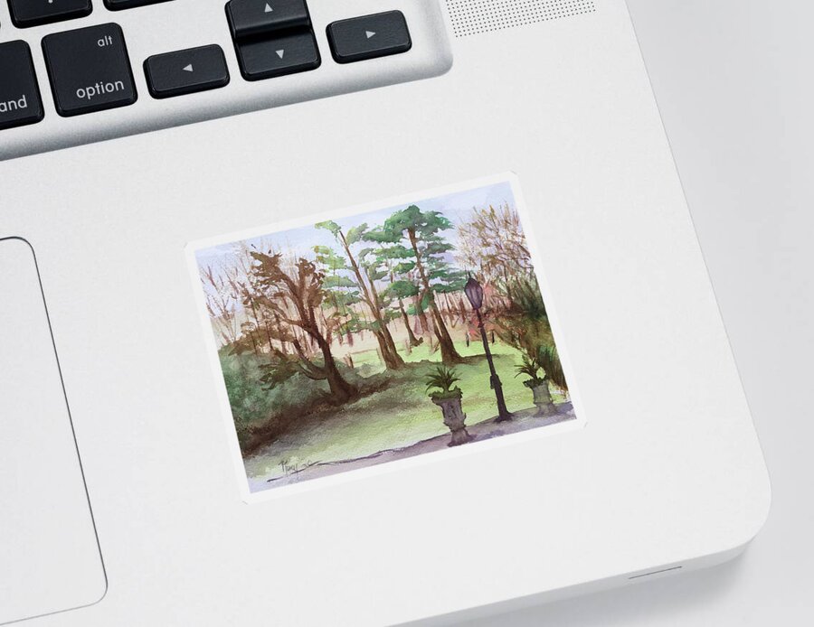 Landscape Sticker featuring the painting Stanhill Court in Charlwood by Roxy Rich