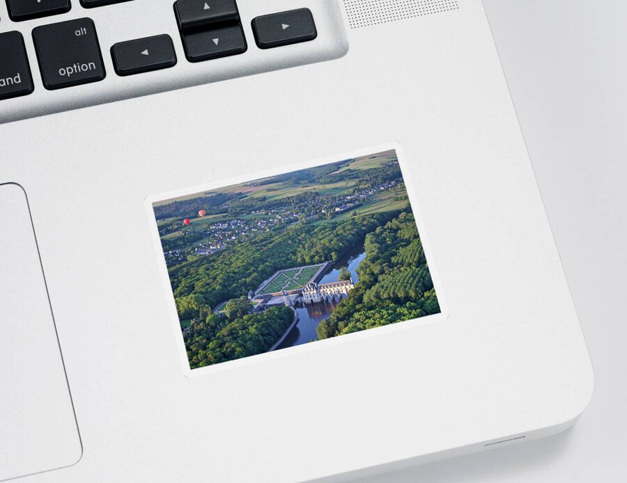 Chenonceau Sticker featuring the photograph Chateau de Chenonceau From Above by Matthew DeGrushe