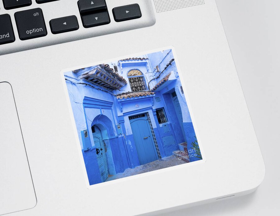 Chefchaouen Sticker featuring the photograph Chefchaouen 06 by Rick Piper Photography
