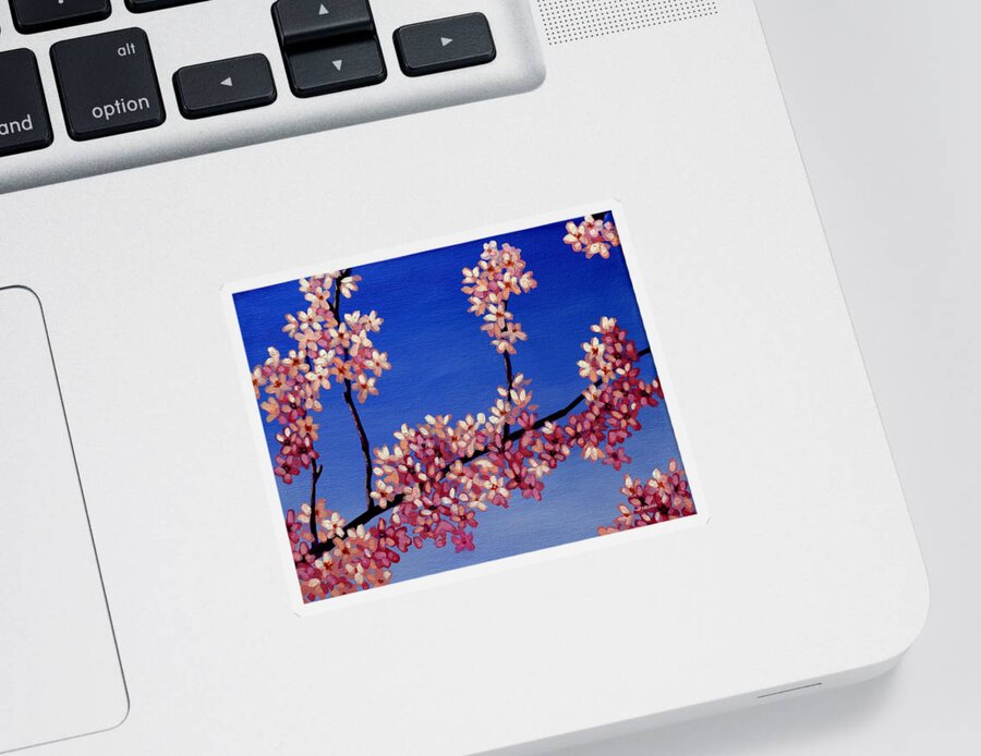 Lic Sticker featuring the painting Cherry Blossoms by John Nolan