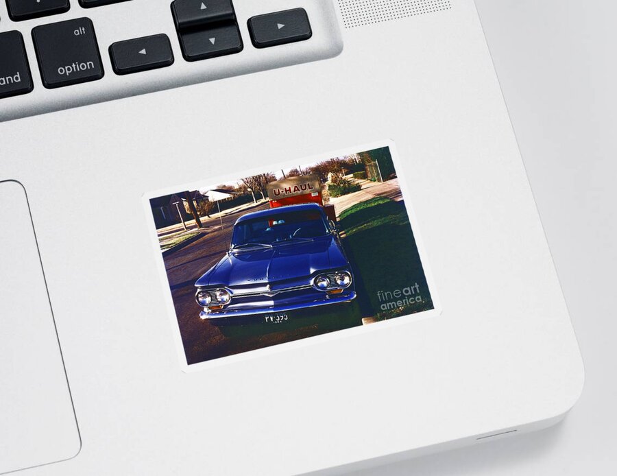 Chevrolet Sticker featuring the photograph Chevrolet Corvair by Oleg Konin