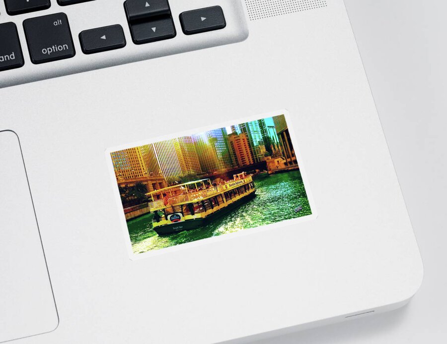 Chicago Sticker featuring the photograph Chicago 25 River Cruise by CHAZ Daugherty