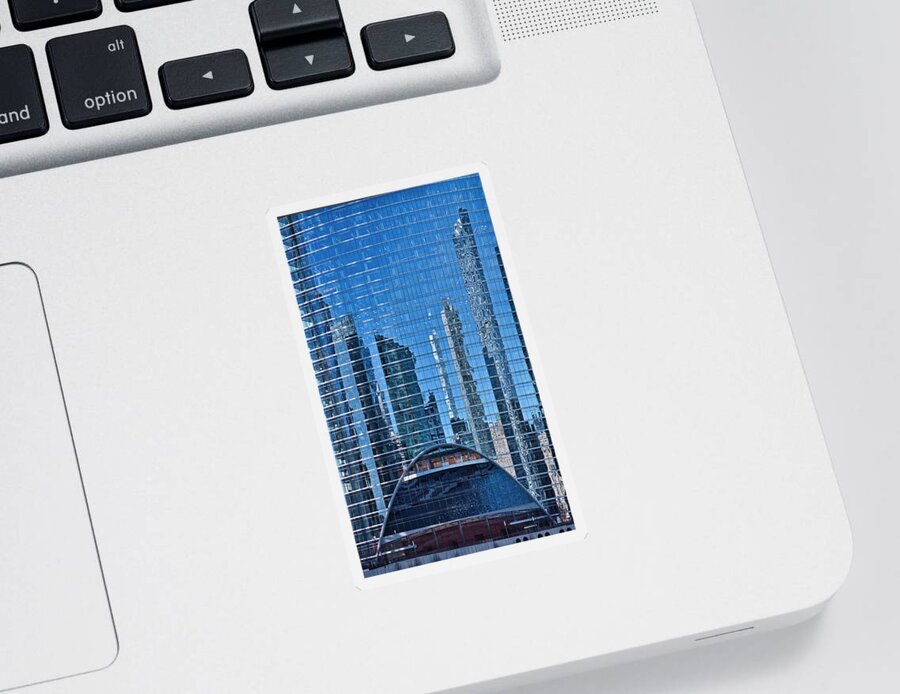 Chicago Sticker featuring the photograph Chicago reflections by Steven Ralser