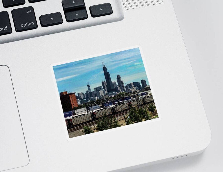 Chicago Sticker featuring the photograph Chicago Skyline by Flees Photos