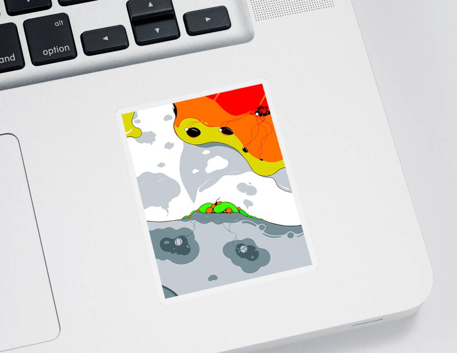 Bird Sticker featuring the digital art Chicken Little by Craig Tilley