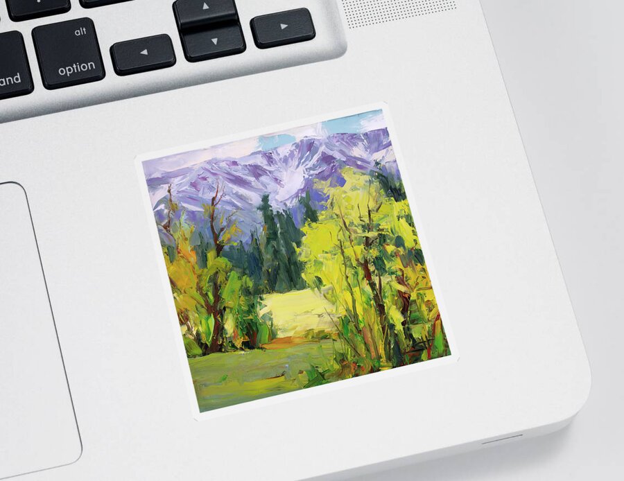 Wilderness Sticker featuring the painting Chief Joseph Range by Steve Henderson