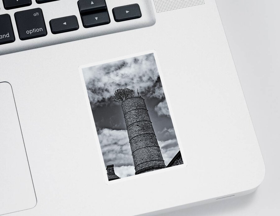 Chimney Sticker featuring the photograph Chimney With Tree by Jeff Townsend