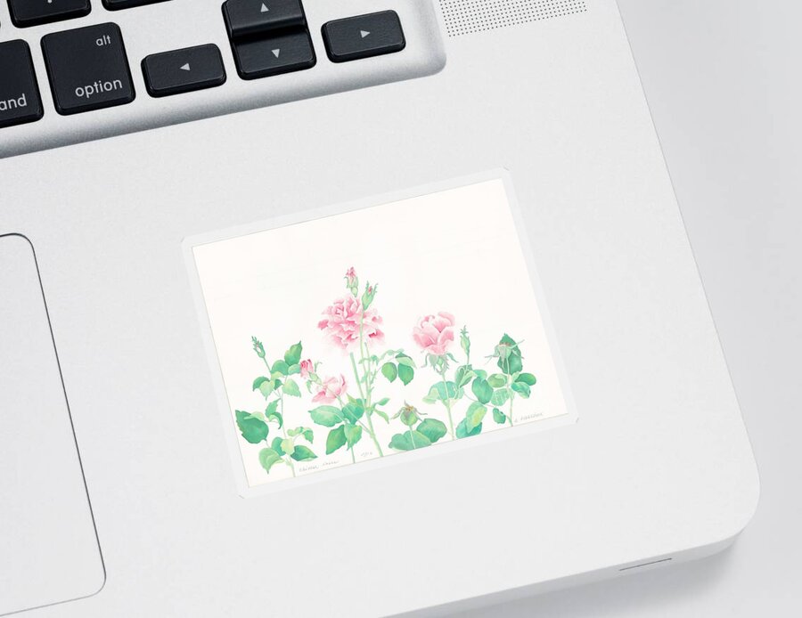 Roses Sticker featuring the painting Chinese Roses by Albert Massimi