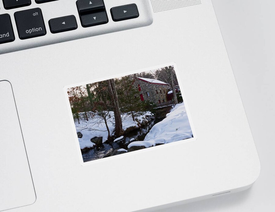 Grist Mill Sticker featuring the photograph Christmas at the Grist Mill by Mark Valentine