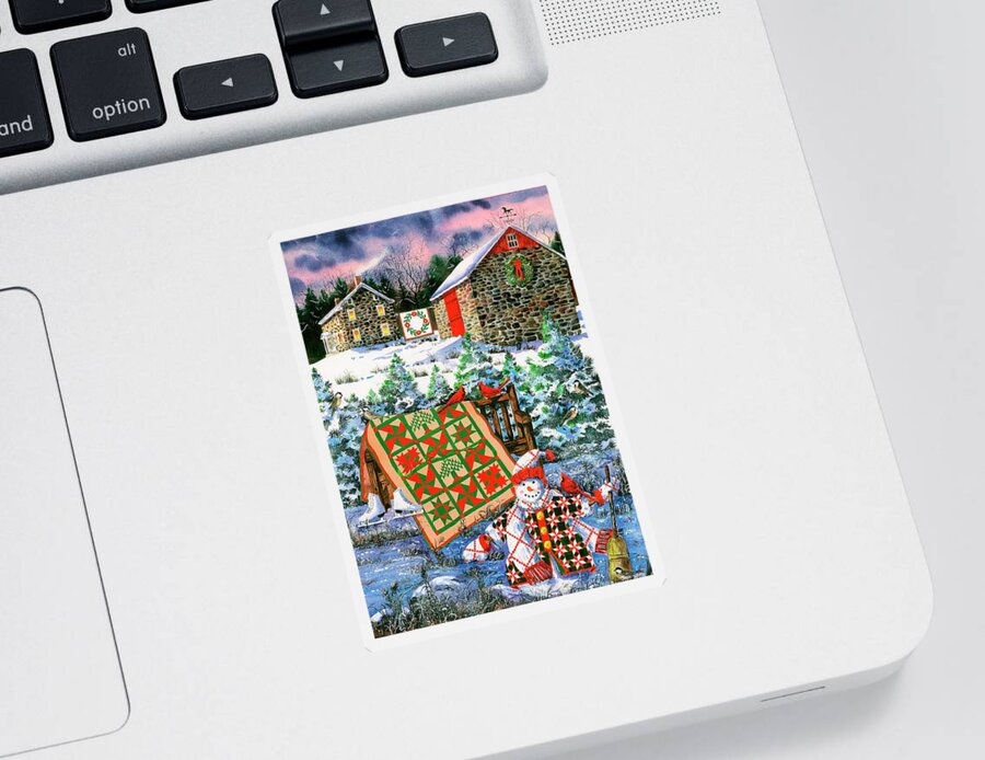 Christmas Sticker featuring the painting Christmas Cheer by Diane Phalen