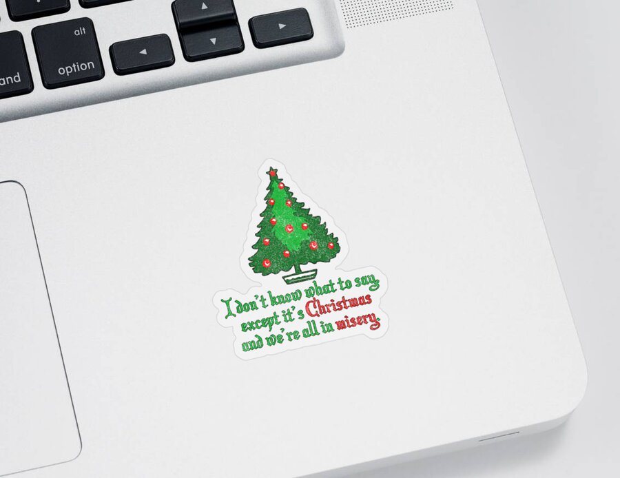 Cool Sticker featuring the digital art Christmas Misery Vintage by Flippin Sweet Gear