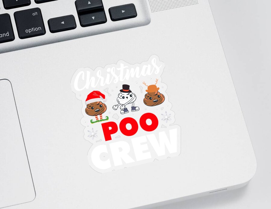 Christmas Sticker featuring the digital art Christmas Poo Crew Holiday Funny Xmas Emoji by Haselshirt