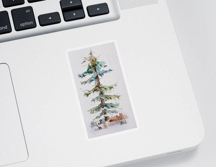 Watercolor Sticker featuring the painting Christmas Tree by Sheila Romard