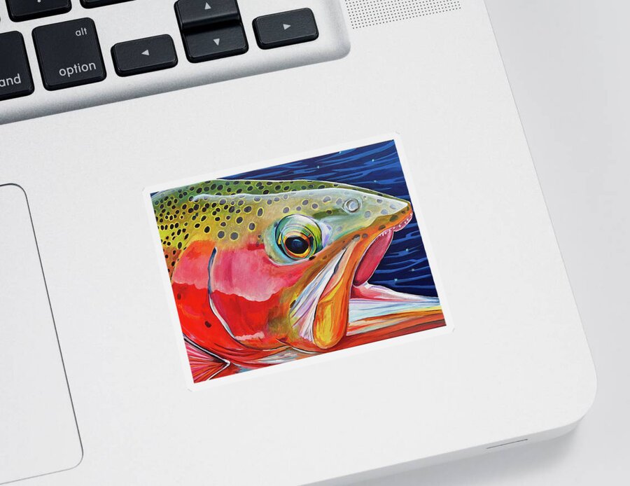 Trout Sticker featuring the painting Chromatic Catch by Mark Ray