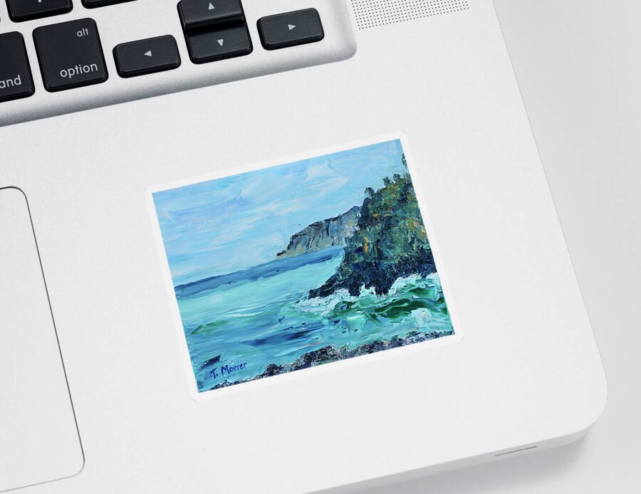 Seascape Sticker featuring the painting Cinque Terre 1 by Teresa Moerer