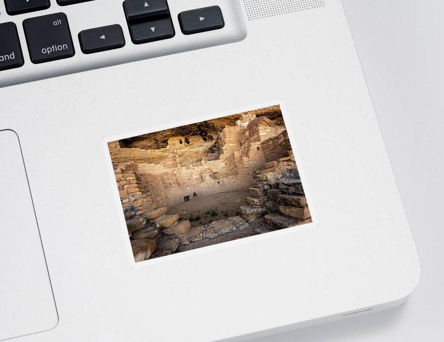Colorado Sticker featuring the photograph Circular Entrance to Kiva in Cliff Dwelling by Kelly VanDellen
